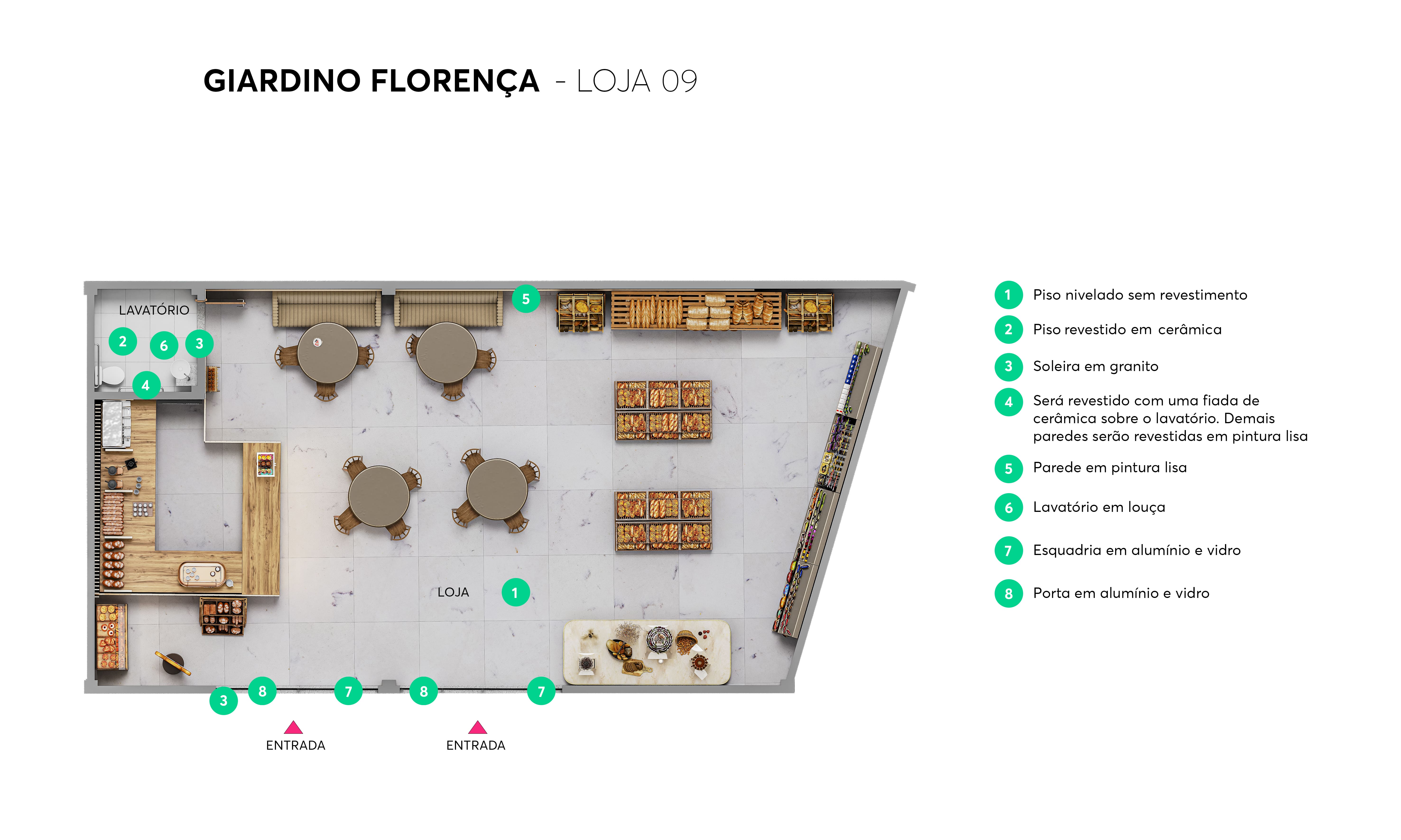 Planta loja Giardino Florença