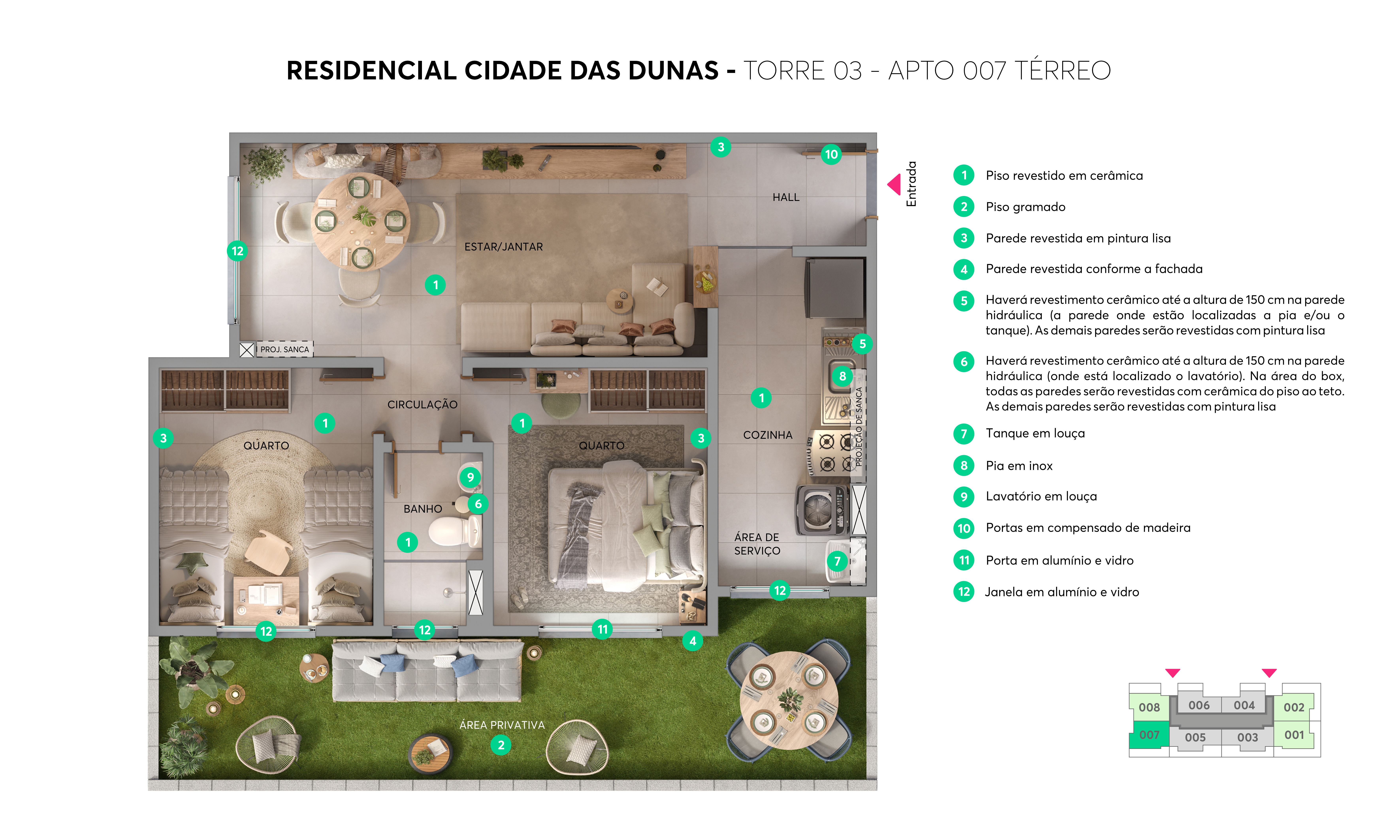 Residencial Cidade das Dunas - Torre 03 - Apto. 007