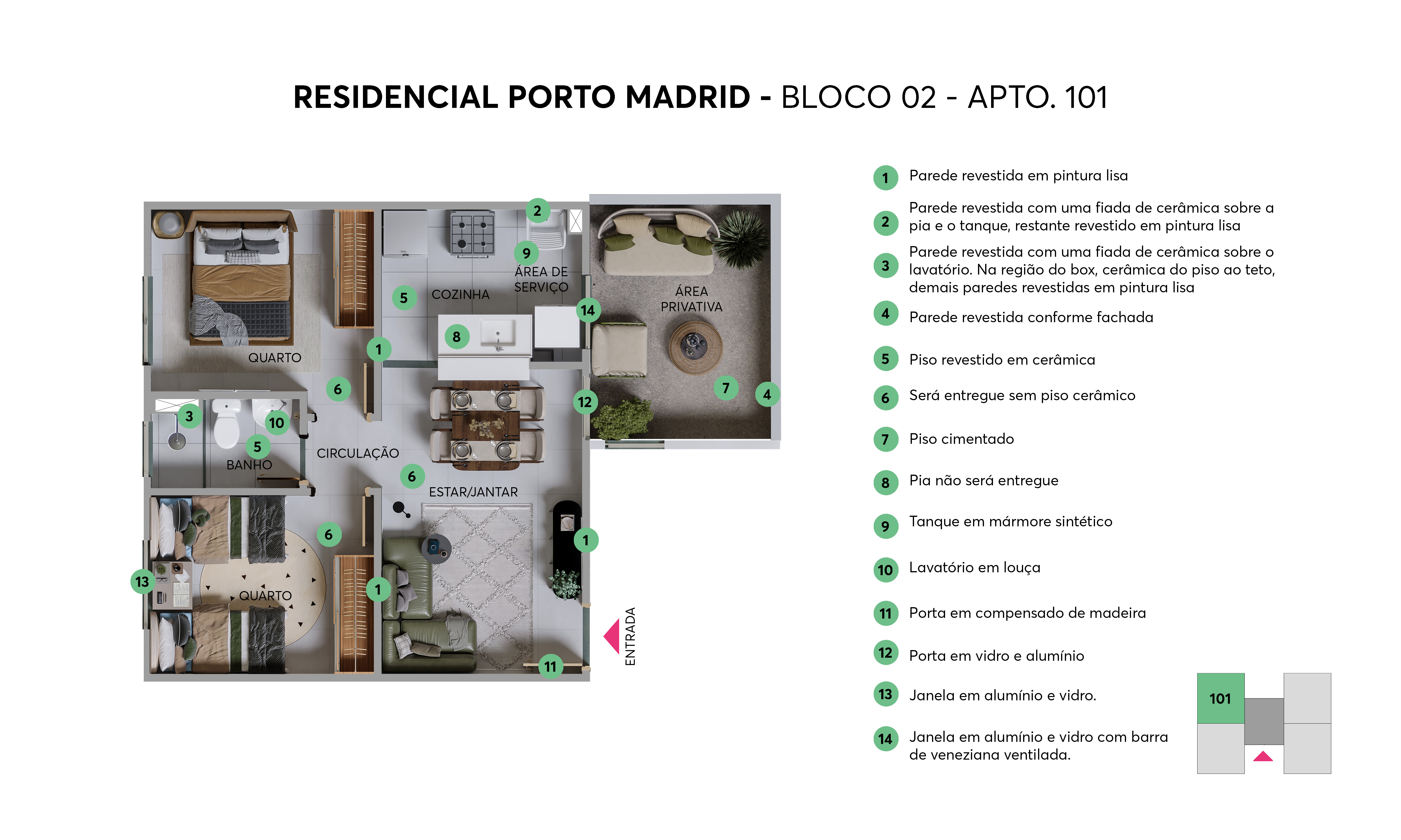 Planta - Bloco 02 - Apto. 101
