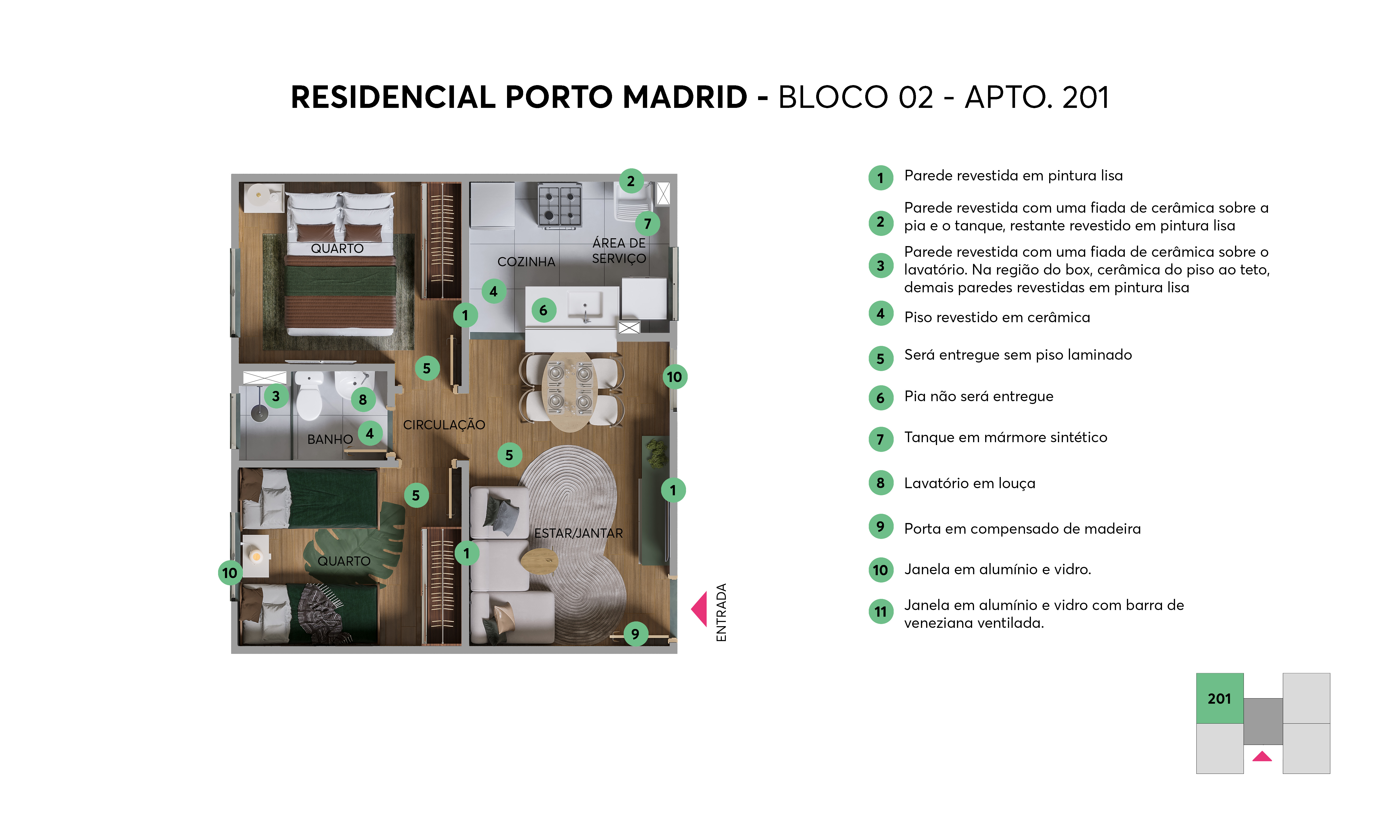 Planta - Bloco 02 - Apto. 201