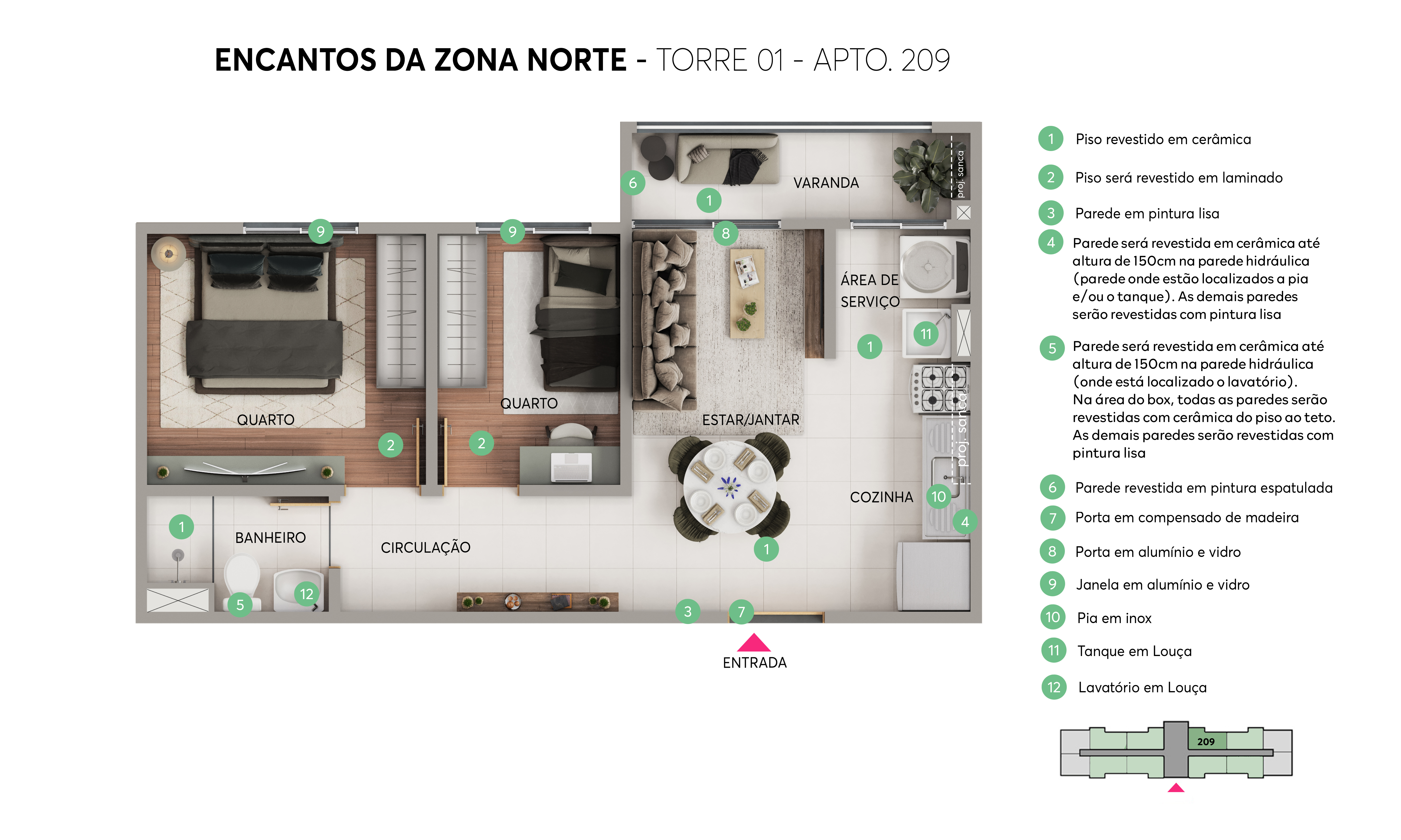 Planta - Torre 01 - Apto. 209