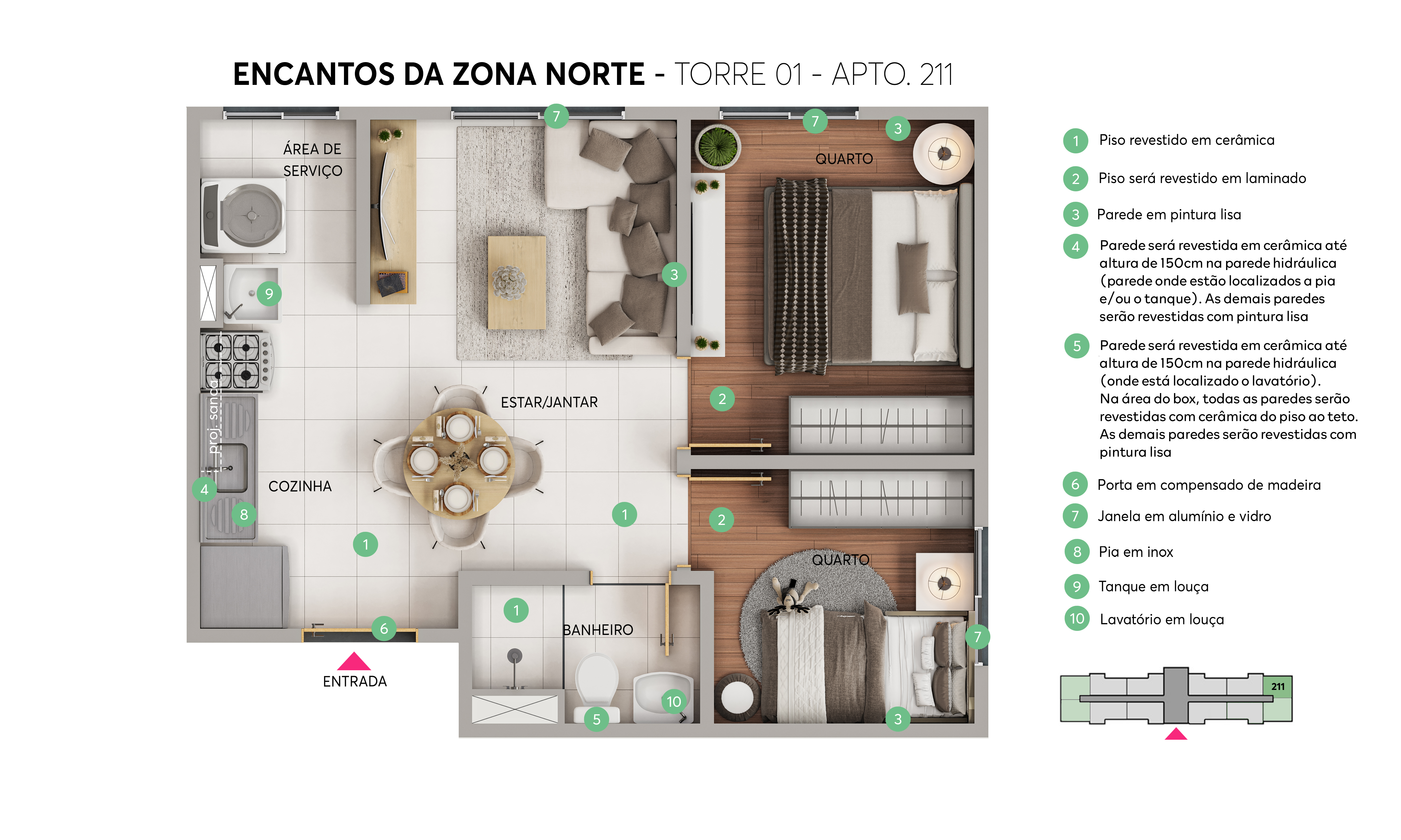 Planta - Torre 01 - Apto. 211