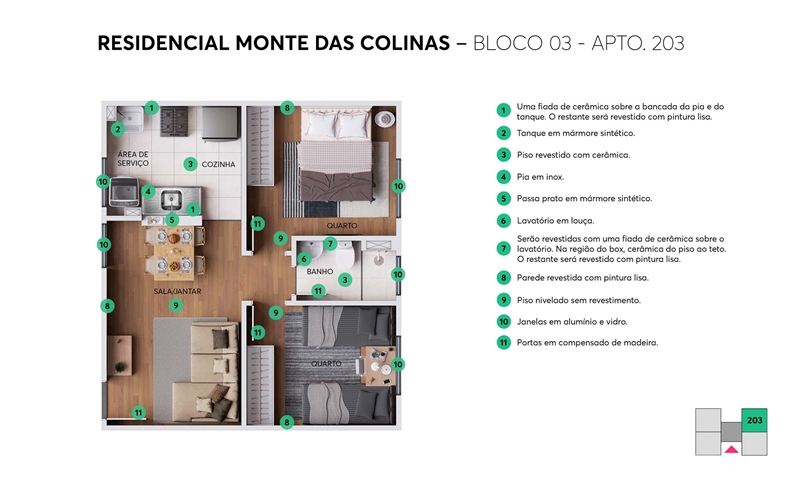 Planta Monte das Colinas MRV São Carlos