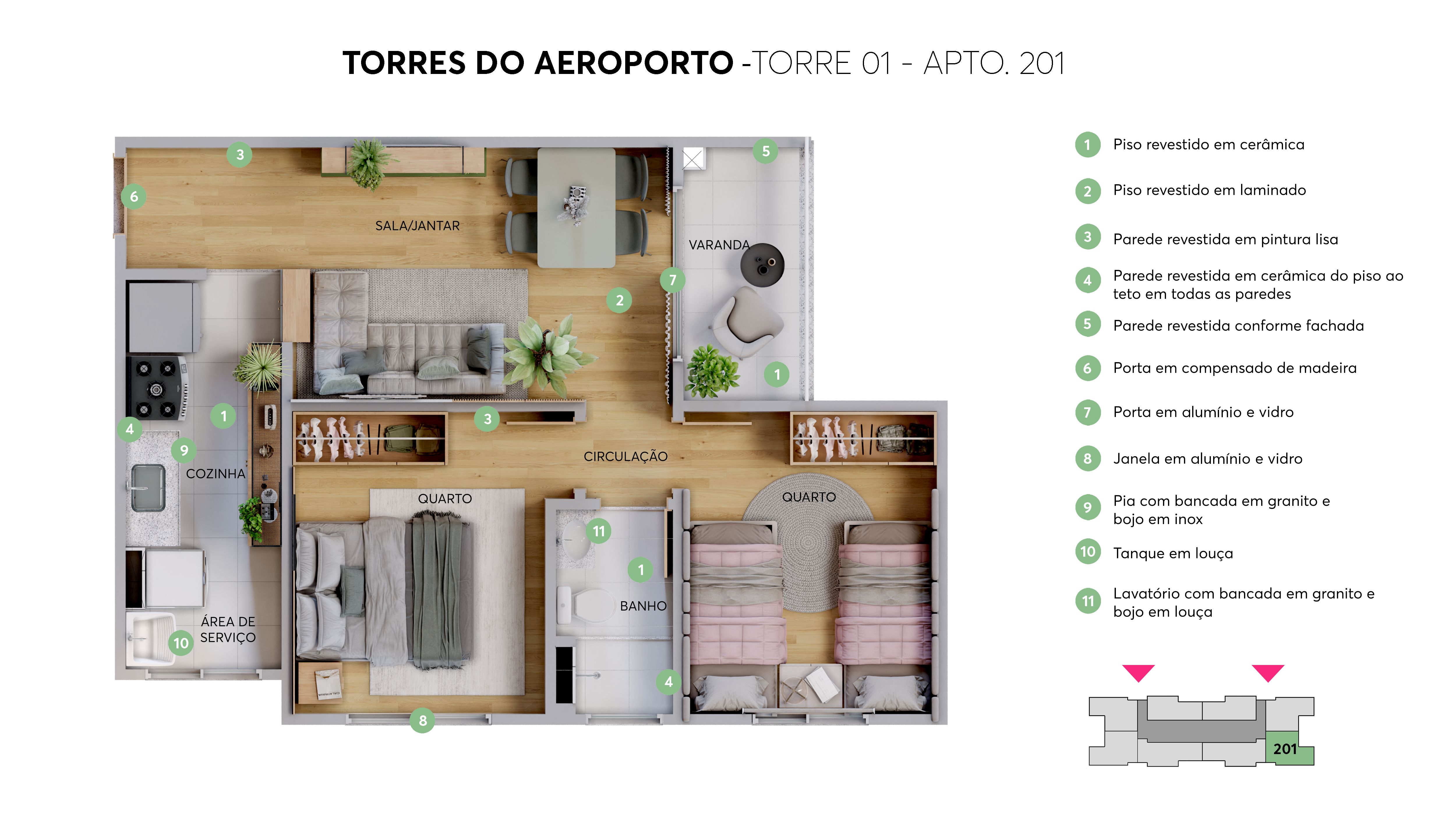 Planta  Torres do Aeroporto MRV Juiz de Fora