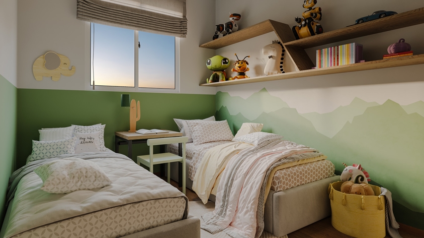 Quarto de solteiro Jardim di Turim MRV Joinville