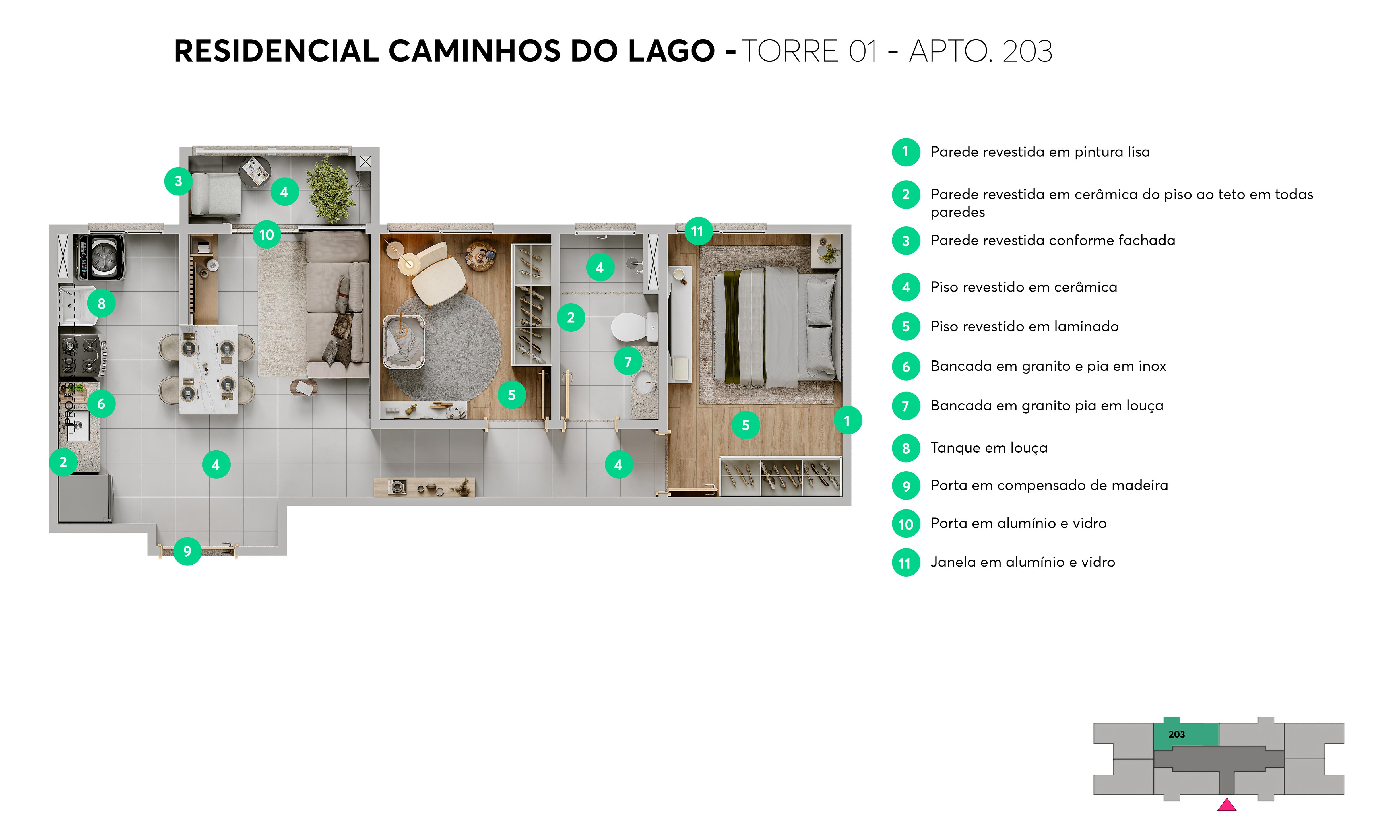 Planta Residencial Caminhos do Lago MRV Uberaba