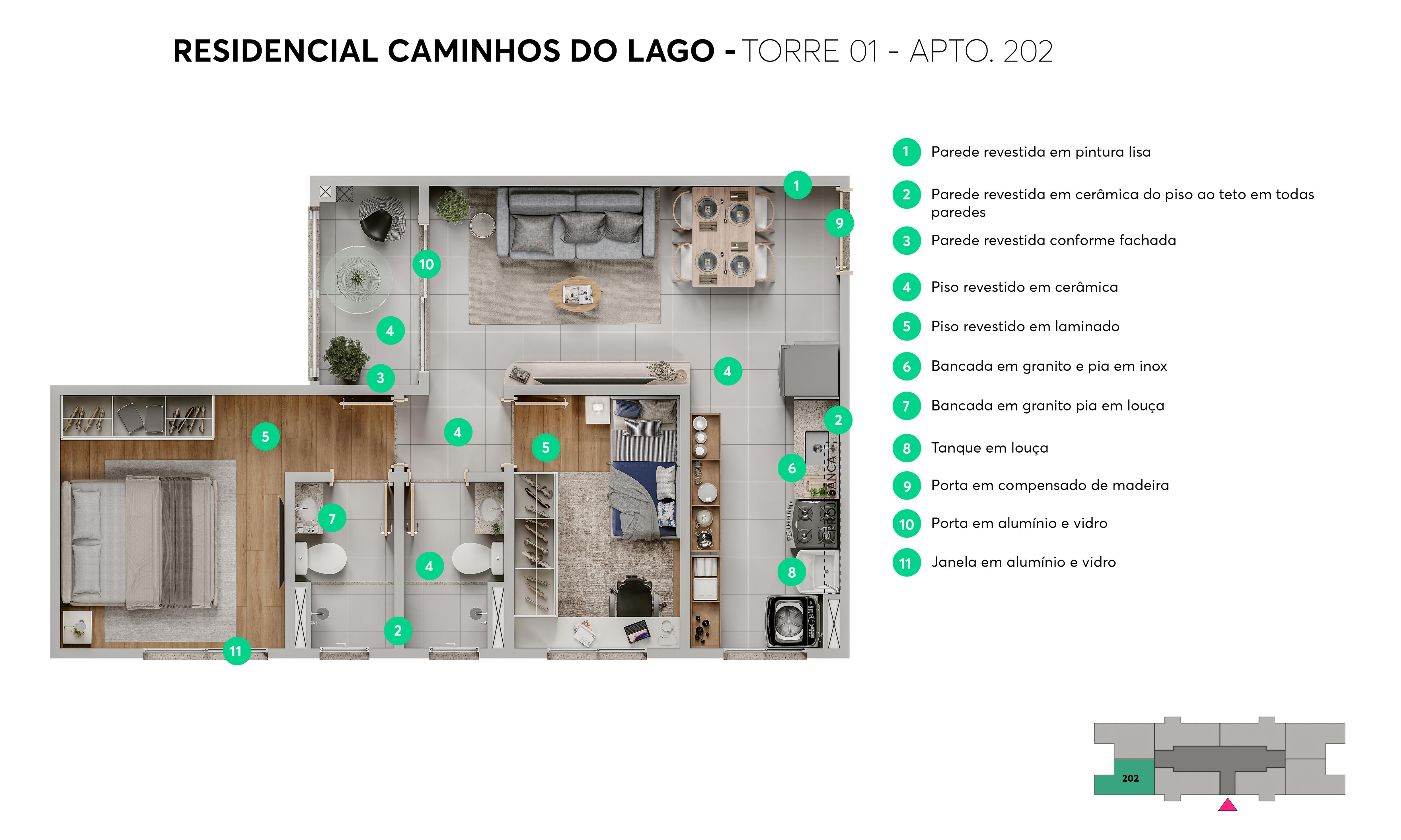 Planta Residencial Caminhos do Lago MRV Uberaba