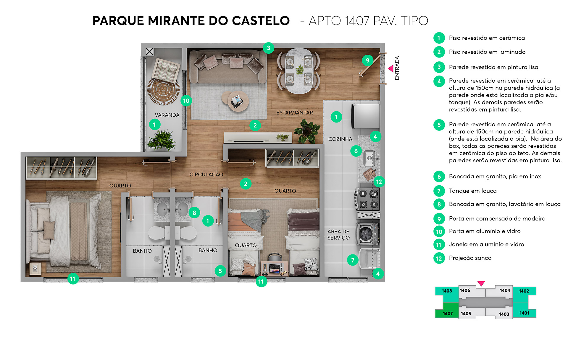 Planta Mirante do Castelo MRV Belo Horizonte