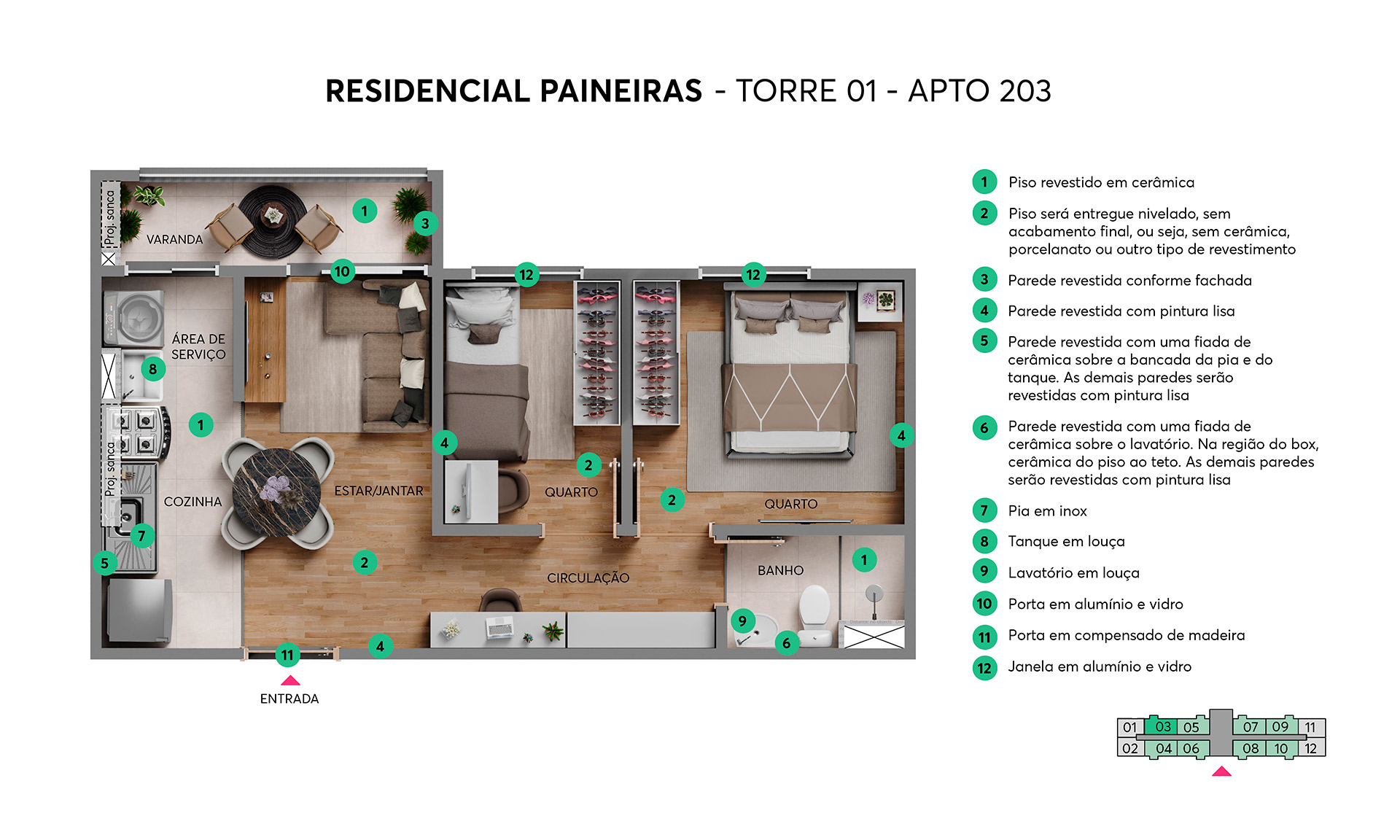 Planta Residencial Paineiras MRV Nova Iguaçu